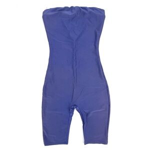 ⭐️Akira Strapless Tube Romper Shorts Bodysuit Jumpsuit Blue Stretch Elastic Band